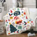 Couverture sherpa de Noel epaisse et douce plaid confortable pour canape lit decors de fete - Style de Motif de Noël (5) / 80cm*120cm