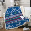 Couverture polaire de Noël renne sherpa doux et chaud pour canapé lit décoration d'hiver - Style de Motif de Noël (8) / 80cm*120cm
