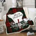 Grande couverture plaid de Noël épaisse à carreaux avec motif d'ours polaire pour canapé. - Style de Motif de Noël (12) / 80cm*120cm
