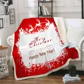 Couverture de jet en polaire sherpa de renne de Noel pour decor de canape, couverture epaisse - Style de Motif de Noël (17) / 80cm*120cm