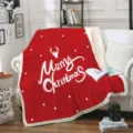Couverture de Noël rouge avec dos en molleton sherpa, design festif de renne et texte de fête. - Style de Motif de Noël (19) / 80cm*120cm