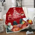 Couverture polaire sherpa de Noël rouge plaid douillet pour canapé avec motif bonhomme de neige - Style de Motif de Noël (20) / 80cm*120cm