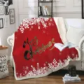Couverture polaire sherpa de Noël motif flocon rouge plaid douillet pour canapé hiver déco - Style de Motif de Noël (26) / 80cm*120cm