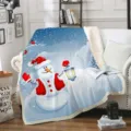 Couverture sherpa de bonhomme de neige de Noël, couverture polaire douce et chaude pour canapé. - Style de Motif de Noël (27) / 80cm*120cm