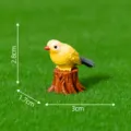 Figurita de pajaro amarillo de resina en tronco de arbol para decoracion de micropaisaje - 13# Leiotrix piquirrojo