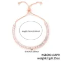 Adjustable rose gold tennis bracelet with sparkling cubic zirconia stones for women jewelry gift. - Rose Gold Adjustable