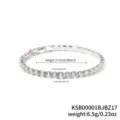 Bracelet tennis en argent avec oxydes de zirconium brillants et style élégant minimaliste. - Or Blanc Fermoir Pliant