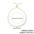 Gold-tone adjustable tennis bracelet featuring sparkling cubic zirconia stones. Elegant variant. - Gold White Zircon Adjustable