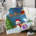 Couverture polaire Sherpa de Noël avec bonhomme de neige et renne pour décoration de canapé - Style de Motif de Noël (31) / 80cm*120cm