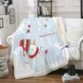 Couverture polaire bonhomme de neige Noel sherpa epaisse jeté canapé hiver décoration - Style de Motif de Noël (33) / 80cm*120cm