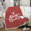 Douce couverture sherpa à carreaux de Noël avec motif renne, jeté chaud pour canapé et lit. - Style de Motif de Noël (40) / 80cm*120cm
