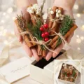 Handmade decorative cinnamon bundles with dried flowers and red berries gift set for holidays. - Random Style