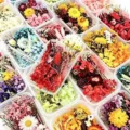 Colorful dried flowers bouquet natural preserved flowers in clear box for gift decor - Random Style (Box)