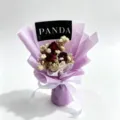 Mini Trockenblumen Strauß lila Geschenk kleine Rosen Schleierkraut handgemacht Romantik - Stil 6