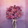 Pink pine cone dried flower bouquet home decor gift for women romantic aesthetic room decor - Size/80*60 (Finished, excluding frame/glass cover) / DA-2L
