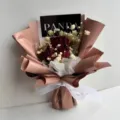 Mini dried flower bouquet gift box red roses gypsophila for holiday wedding decor - Style 7