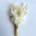 Mini dried flower boutonniere white wedding floral corsage rustic party decoration gift - Style 17