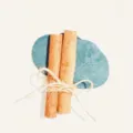 Dried cinnamon stick bouquet with blue leaf and twine, natural handmade gift decor. - Style 13