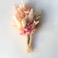 Mini dried flower bouquet boutonniere pink and cream preserved floral arrangement gift - Style 43