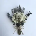 Mini dried flower bouquet variant, lavender and baby's breath boutonniere for wedding decor. - Style 45