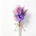 Handgemachter konservierter Trockenblumen Mini Strauß mit lila Hortensie und rosa Pampasgras. - Stil 37