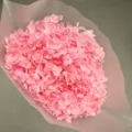 Pink Preserved Hydrangea Flower Bouquet Handcrafted Floral Arrangement DIY Material Decor - Single Stem Anna Hydrangea / Sky Cherry Blossom