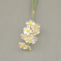 Handcrafted artificial flower bouquet with white petals and yellow centers for home decor - White