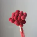 Red preserved Craspedia dried flower bouquet natural billy balls for home decor floral arrangements. - 20 Pcs/Pack / Dark Red