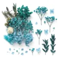 Fiori secchi blu materiale DIY per decorare candele e bellissimi regali fatti a mano. - A5-13
