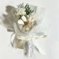 Mini Trockenblumen Strauß Hochzeit Corsage konservierte Blume Geschenk zum Valentinstag weiß - Stil 16