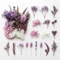 Kit fai da te di fiori secchi viola e bianchi, bouquet naturale per candele e decorazione. - A5-23
