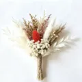 Kleine Trockenblumen Strauß, naturgetrocknete Blumenarrangements mit rotem Akzent für Hochzeit - Stil 32