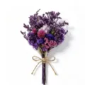 Handgemachter kleiner Trockenblumenstrauss lila konservierte Blumen fuer Dekoration. - Stil 33