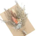 Mini dried flower bouquet with craft paper backing natural pampas grass for wedding decor - Style 3