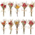 Natürliche getrocknete Blumensträuße kleine Bündel bunte Heimdeko DIY Blumenarrangements - Stil G (10 Bündel)
