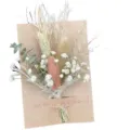 Detailed close-up of handmade dried flower bouquet greeting card for bridesmaid invitation. - Style 5