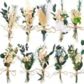 Kleine getrocknete Blumenstraeuße sortiert natur Botaische Dekoration rustikaler Stil Handarbeit - Stil H (10 Bündel)