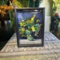 Cuadro enmarcado de flores secas 3D, obra de arte floral hecha a mano para decoracion de hogar. - DA-7L