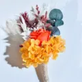 Mini preserved flower bouquet colorful handmade dried rose hydrangea floral gift for wedding party - (One Bundle) / ANWHQ-04