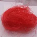 Red sisal fiber filler for gift box packaging, wedding decoration and floral craft supplies. - 100 g / Red