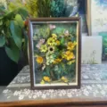 Cuadro 3D con flores secas vintage ramo botánico decoración de pared adorno para el hogar - DA-9L