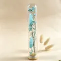 Mini Blaue Schleierkraut Trockenblumen Glas Reagenzglas Wunschflasche Geschenk - Hellblauer Hasenschwanz Stern Wunsch