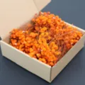 Orange preserved gypsophila dried flowers in craft box for DIY crafts and home decor. - Orange