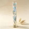 Blaues konserviertes Trockenblumen Glas Reagenzglas Fläschchen Mini Deko Geschenk. - Blauer Hasenschwanz Stern Wunsch
