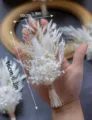 Mini dried flower bouquet boutonniere for wedding party bride and bridesmaid decoration 16cm - Style 15