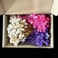 Preserved baby's breath dried flowers DIY material pack in mixed vibrant colors for decor. - Multicolor