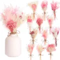 Mini dried flower bouquets set with ceramic vase, perfect for bohemian wedding table decor. - AA02 (12 Bundles)