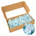 Light blue preserved hydrangea dried flowers in kraft gift box with clear window SKU display. - 100.00g / Sky Blue