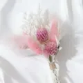 Mini Trockenblumenstrauß natur konservierte Blumen romantisches Geschenk Tischdeko rosa weiß - Stil 50
