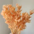 Vintage dried octagonal flowers bouquet, natural orange floral material for DIY crafts decor. - Orange Pink